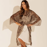 Lenço Pelerine Itália Floral Marrom